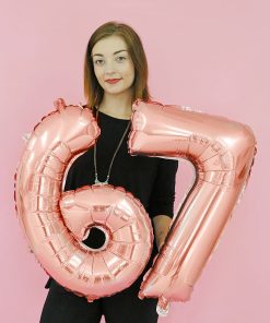 Alternative view of Official Key Items Party Balloons- Silver Numbers