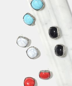 Marbled Square Earrings