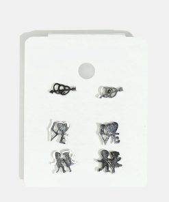 3-Pair Multi-Design Earring Set
