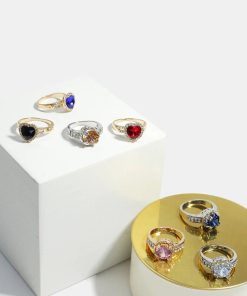 Alternative view of Large Heart Gem Ring