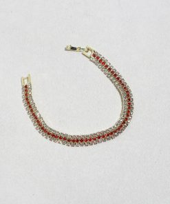 Triple Row Color Rhinestone Tennis Bracelet