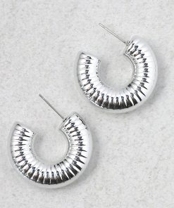 Thick Hoop Stud Earring