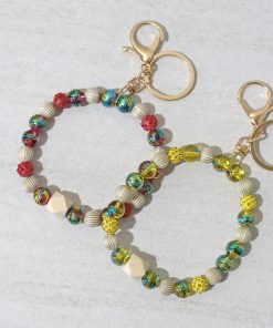 Rustic Beaded Keychain Bracelet