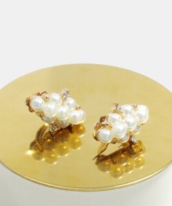 Pearl-Studded Clip On Earrings