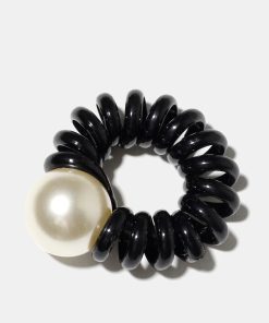 Alternative view of Spiral Hair Tie with Pearl