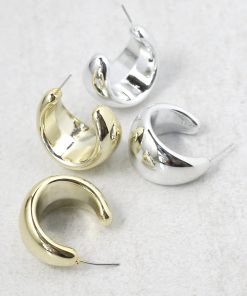 Alternative view of Thick Open Hoop Stud