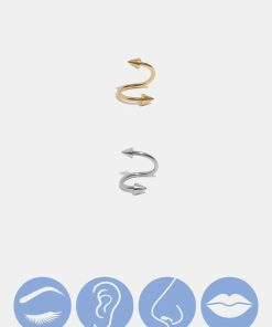 Miss A Body Jewelry - Spiked Spiral Hoop Earring