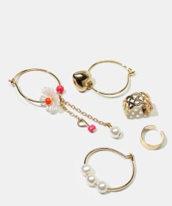 5-Piece Cuff & Hoop Earrings