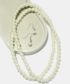 Pearl Necklace & Earring Set