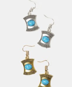Alternative view of Turquoise Square Earrings