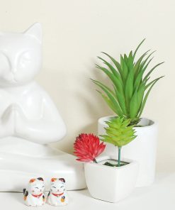 Official Key Items Artificial Succulents - Red Six Large Succulent