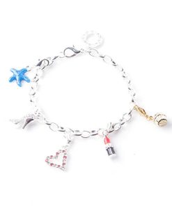 Alternative view of Silver Pink Italic Initial Z Dangle Charm