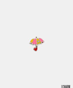 Yellow/Pink Umbrella Locket Charm