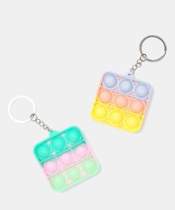 Square Tie-Dye Push Pop Keychain Fidget