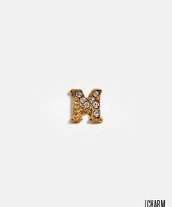 Gold Letter M Locket Charm