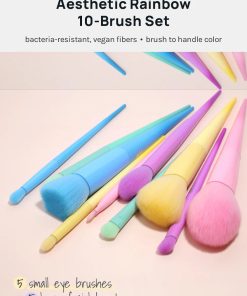 Alternative view of AOA 10-Piece Rainbow Brush Set + Cloud Travel Bag