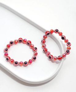 Red Evil Eye Bead Bracelet