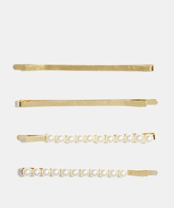 4-Piece Pearl Studded Hair Pins