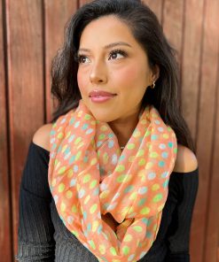A+ Polka Dots Coral Lightweight Scarf
