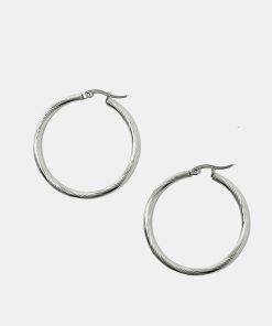 Alternative view of Medium Size Textured Hoop Earrings