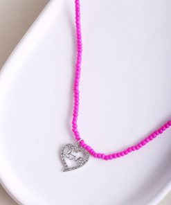 Alternative view of Rhinestone Heart Charm Bead Waist Chain