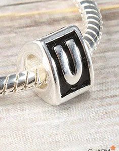 Letter U Block Bead Charm
