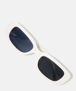 A+ White Retro Rectangle Sunglasses