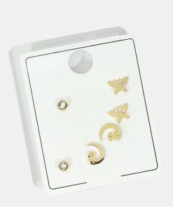 3-Pair Stud Earring Set