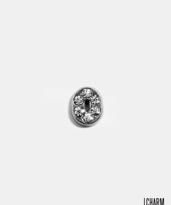 Silver Number 0 Locket Charm