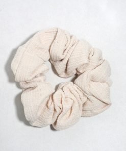 Cloud Cream Textured Oversized Hair Scrunchie