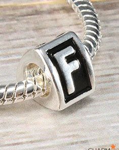 Letter F Block Bead Charm