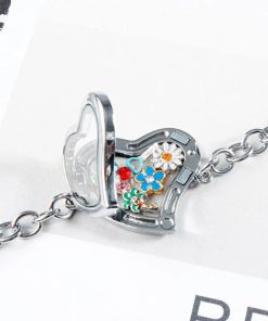 Alternative view of Orange Heart Locket Charm (2 Stones)