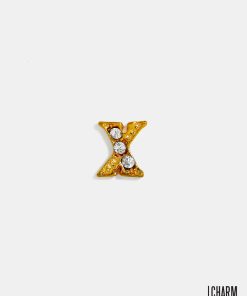 Gold Letter X Locket Charm