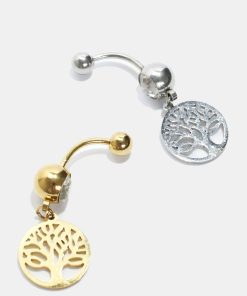 Tree of Life in Circle Belly Piercing