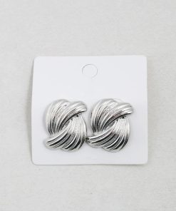 Alternative view of Ribbed Twisted Knot Earrings