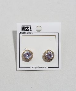Alternative view of Round Halo Stud Earrings