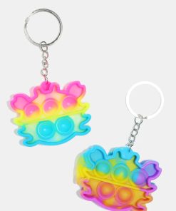 Tie Dye Crab Push Pop Keychain