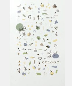 Sketch Drawing Nail Art Sticker Sheet