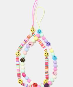 Smiley Face Phone Strap Wristlet