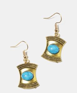 Turquoise Square Earrings