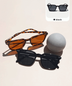 Rectangular Double-Bridge Sunglasses