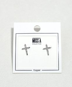 Radiant Faith Cross Stud Earrings