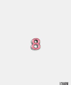 Pink Number 8 Locket Charm