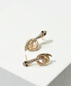Rhinestone Snake Stud Earrings