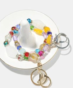 Assorted Bead Keychain Bracelet