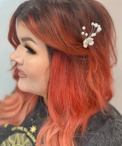 Elegant Pearl Flower Hair Pin - Gold