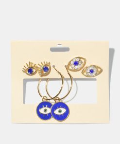 Alternative view of 3 Pair Evil Eye Earrings