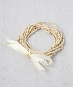 Multiple Beaded Bracelet with Ribbon