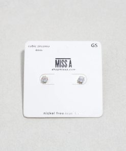 Classic 4mm Cubic Zirconia Studs - Gold