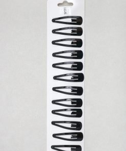 12 PCS Black Snap Hair Clips